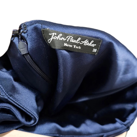 John Paul Ataker Midnight Blue Structured Strapless Gown NWT - Picture 9 of 12